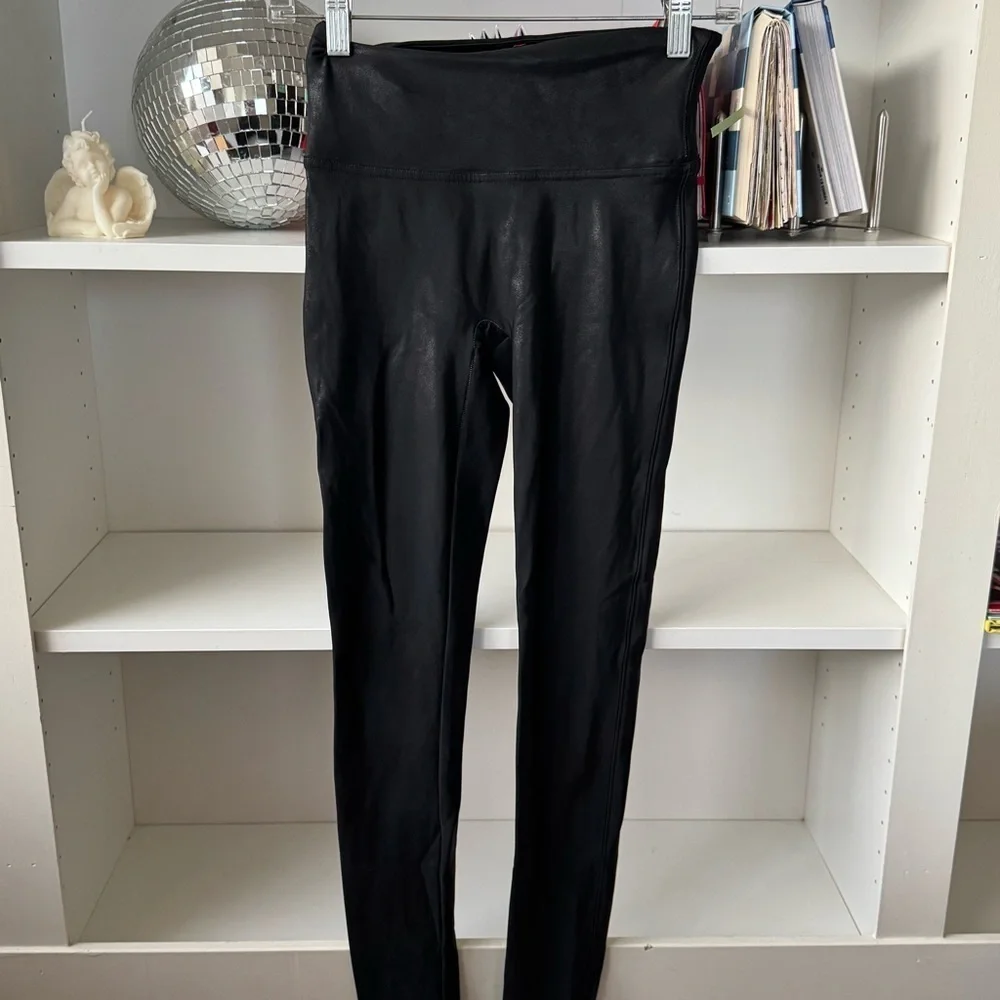 SPANX Black Faux Leather Leggings